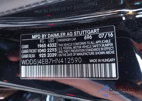 2017 Mercedes-Benz Cla 250 из США, поврежденный, VIN WDDSJ4EB7HN412590